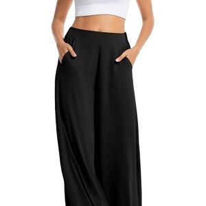 Elegant Black Wide-Leg Palazzo Women's Pants